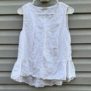 Francesca Bettini | Linen White Sleeveless Top size Small